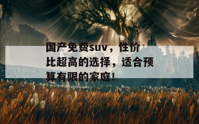 国产免费suv，性价比超高的选择，适合预算有限的家庭！