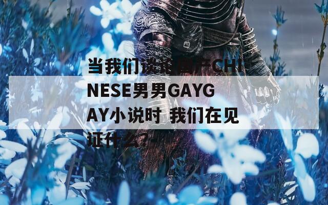 当我们谈论国产CHINESE男男GAYGAY小说时 我们在见证什么？