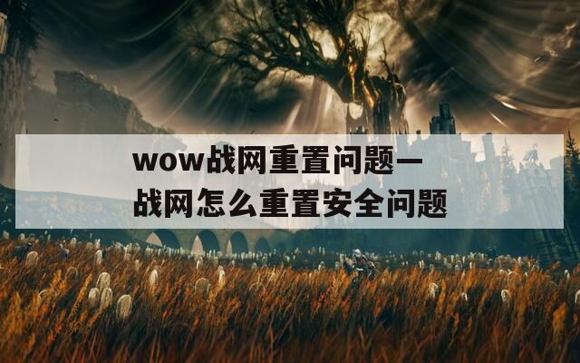 wow战网重置问题—战网怎么重置安全问题