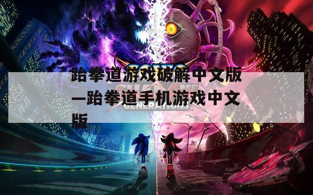 跆拳道游戏破解中文版—跆拳道手机游戏中文版