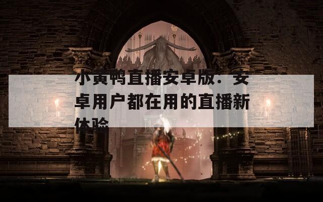 小黄鸭直播安卓版：安卓用户都在用的直播新体验