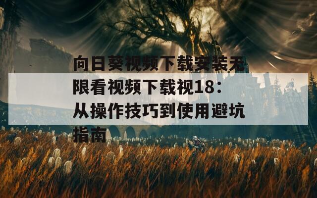 向日葵视频下载安装无限看视频下载视18：从操作技巧到使用避坑指南